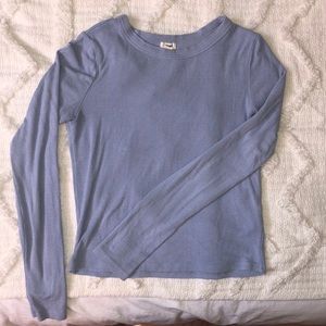 ribbed cropped long sleeve top